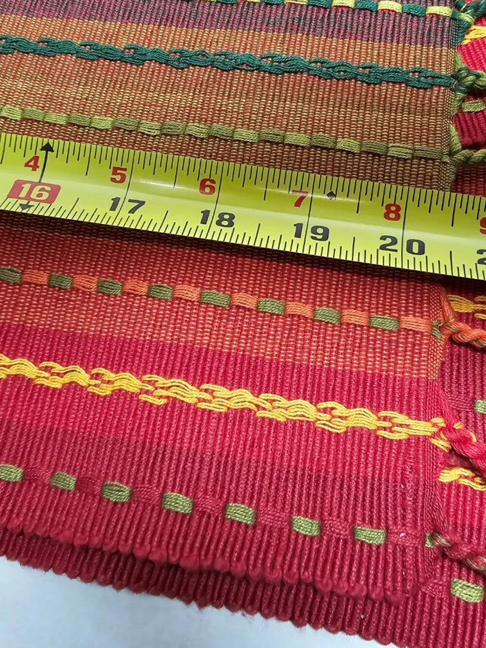 4 Lot Bundle Pier 1 Stripped Fringed Placemats Southwest Boho Warm Colors